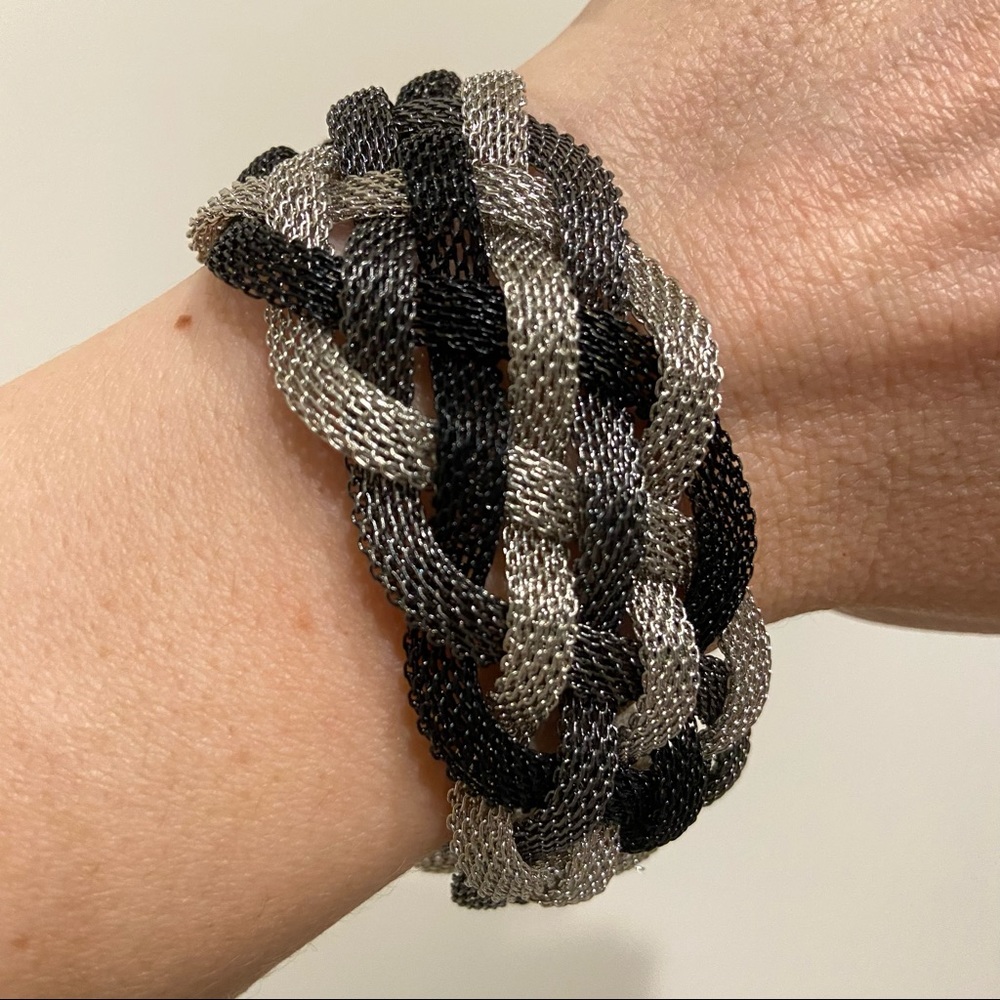NY&Co Braided  metal mesh bracelet w magnet clasp